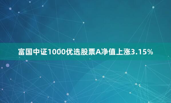富国中证1000优选股票A净值上涨3.15%