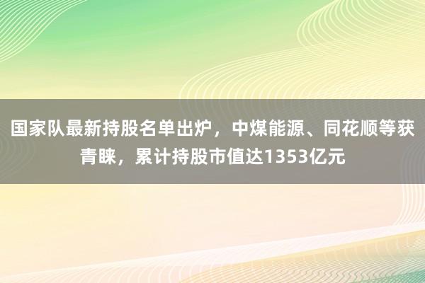 国家队最新持股名单出炉，中煤能源、同花顺等获青睐，累计持股市值达1353亿元