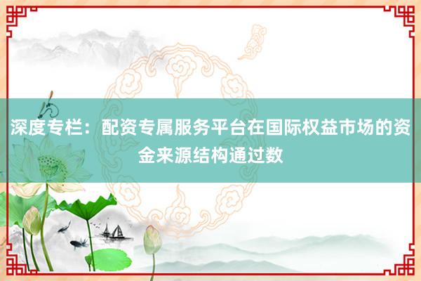 深度专栏：配资专属服务平台在国际权益市场的资金来源结构通过数