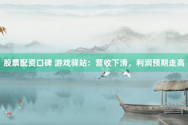 股票配资口碑 游戏驿站：营收下滑，利润预期走高