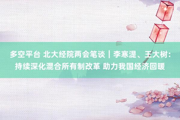 多空平台 北大经院两会笔谈︱李寒湜、王大树：持续深化混合所有制改革 助力我国经济回暖