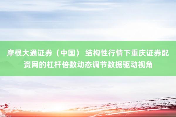摩根大通证券（中国） 结构性行情下重庆证券配资网的杠杆倍数动态调节数据驱动视角