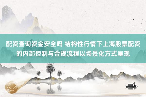配资查询资金安全吗 结构性行情下上海股票配资的内部控制与合规流程以场景化方式呈现