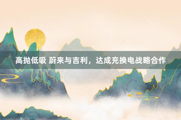 高抛低吸 蔚来与吉利，达成充换电战略合作