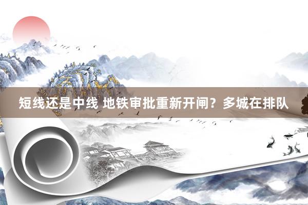 短线还是中线 地铁审批重新开闸？多城在排队