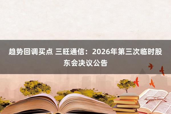 趋势回调买点 三旺通信：2026年第三次临时股东会决议公告